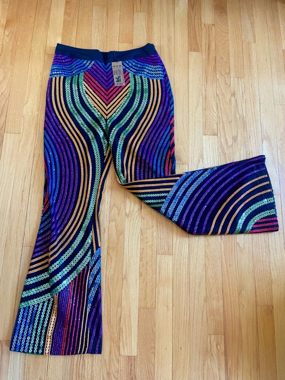 Colorful Sequin Flare Pants
